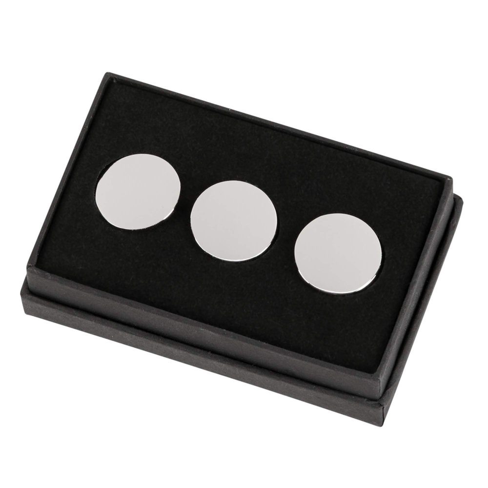 Contemporary Home Living Set of 3 Silver Golf Ball Markers 3.25"