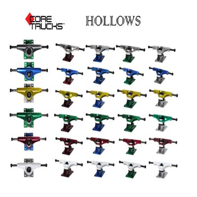 Core Hollow Skateboard Trucks 5.25 (8.0") Black/Black Base, Premium Bushings