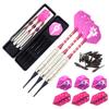 ROOBEEO Soft Tip Darts Set for Electronic Dart Board 18/22g Plastic Tip Darts Set with Brass Barrels&Aluminum Shafts, 6 Flights 3 Spare Plastic Dart Shaft 20 Soft Tips Portable Case (18g-Silver&Pink) view 1