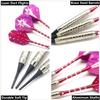 ROOBEEO Soft Tip Darts Set for Electronic Dart Board 18/22g Plastic Tip Darts Set with Brass Barrels&Aluminum Shafts, 6 Flights 3 Spare Plastic Dart Shaft 20 Soft Tips Portable Case (18g-Silver&Pink) view 3
