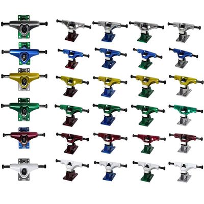 Core Hollow Skateboard Trucks 5.5 (8.25") Silver/Red Base, Premium Bushings
