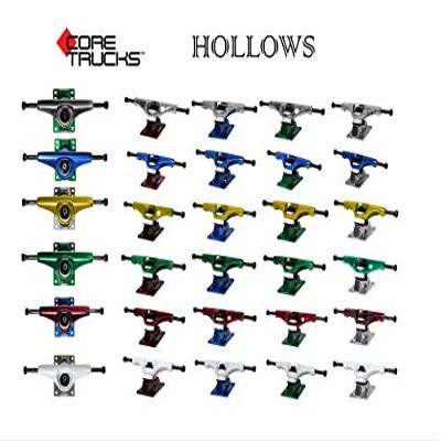 Core Hollow Skateboard Trucks 5.25 (8.0") Green/Green Base, Premium Bushings