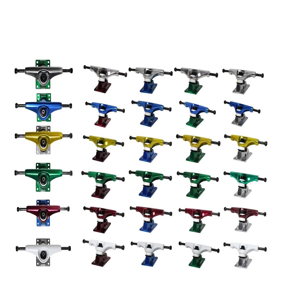 Core Hollow Skateboard Trucks 5.25 (8.0") White/Blue Base, Premium Bushings