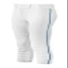 Mizuno Girl's Belted Piped Softball Pant, White-Navy, Large view 1