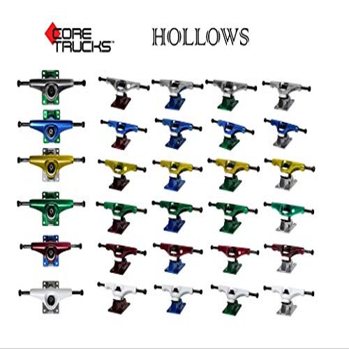 Core Hollow Skateboard Trucks 6.0 (8.75") Silver/Red Base, Premium Bushings