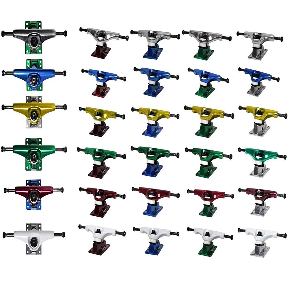 Core Hollow Skateboard Trucks 5.0 (7.75") Green/Blue Base, Premium Bushings