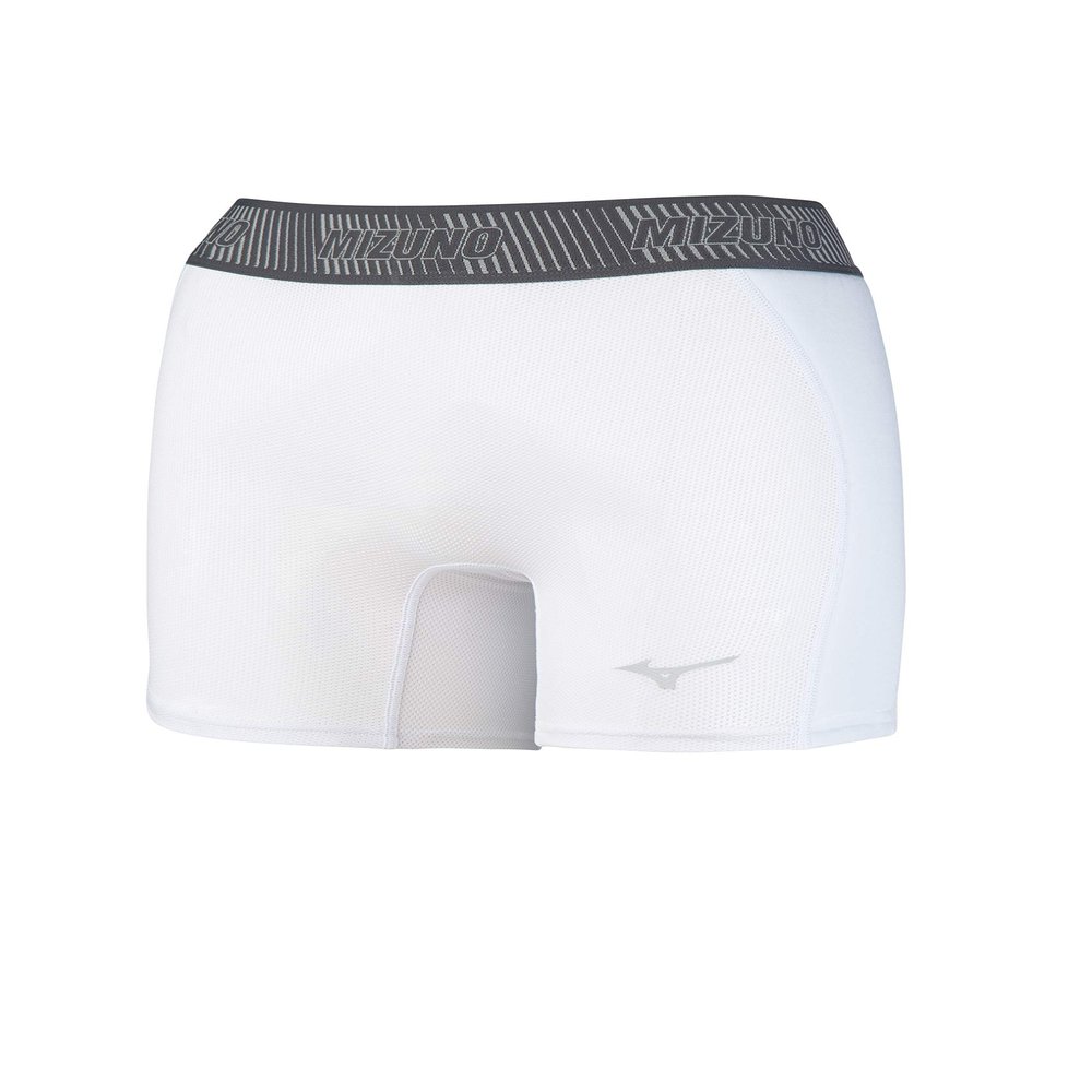 Mizuno Girl's Aero Vent Padded Sliding Short, White, Small