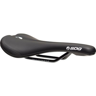 SDG Components Bel-Air V3 Steel Rail Mountain Bike Saddle 260 x 140mm Unisex 318g Road Gravel Bicycle Seat Black/White