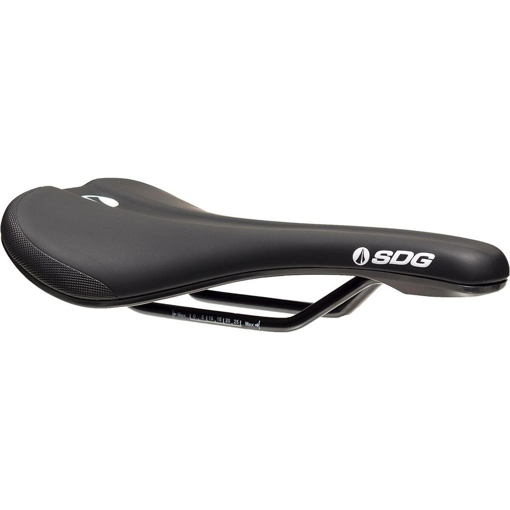 SDG Components Bel-Air V3 Steel Rail Mountain Bike Saddle 260 x 140mm Unisex 318g Road Gravel Bicycle Seat Black/White