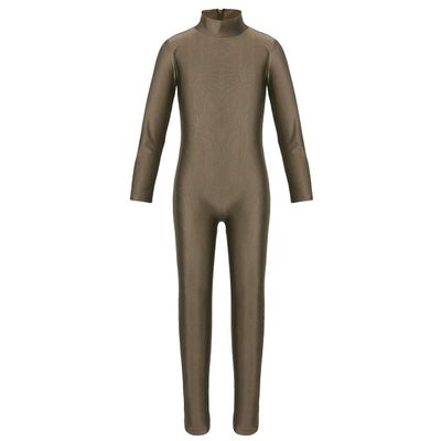 Agoky Kids Girls Metallic Shinny Tank Top Gymnastics Leotard Ballet Dance Wear Jumpsuit Brown Unitard 5-6
