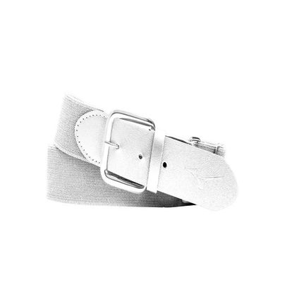 Mizuno boys Baseball Belt, White, Youth OSFM US