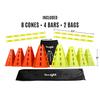 YES4ALL Agility Cones Hurdle Set 4 Green Cones + 4 Orange Cones + 4 Green Bars view 2