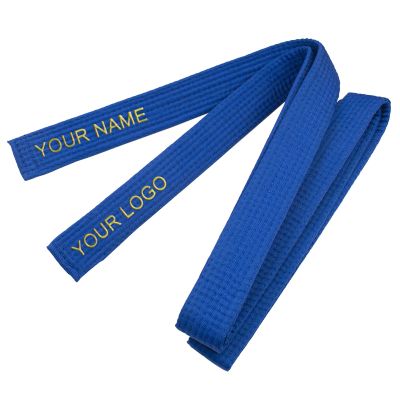 TopTie Custom Embroidered Karate Belt, Martial Arts TaeKwonDo Judo Rank Belt-Blue-Size 2