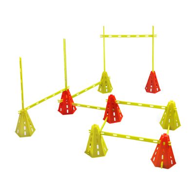 YES4ALL Agility Cones Hurdle Set 4 Green Cones + 4 Orange Cones + 12 Green Bars