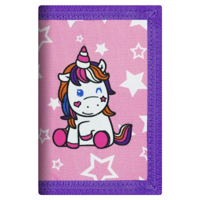 AI-DEE RFID Trifold Canvas Outdoor Sports Wallet for Kids - Front Pocket Wallet with Magic Sticker (Triangle M)