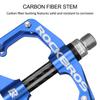 Rock BROS Mountain Bike Pedals Flat Bicycle Pedals 9/16 Lightweight Road Bike Pedals Carbon Fiber Sealed Bearing Flat Pedals for MTB Blue view 3