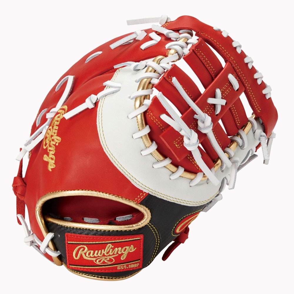 Rawlings GRXFHSM53 Baseball Soft HOH Hyper Shell [First Mitt] Grab Hypershell Fingertip Scarlet Adult 11.75" Left Throw