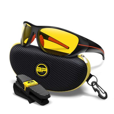BLUPOND Night Driving Glasses - Chopper - Semi Polarized Night Driver Clear Vision Motorcycle Riding - TAC Anti Glare