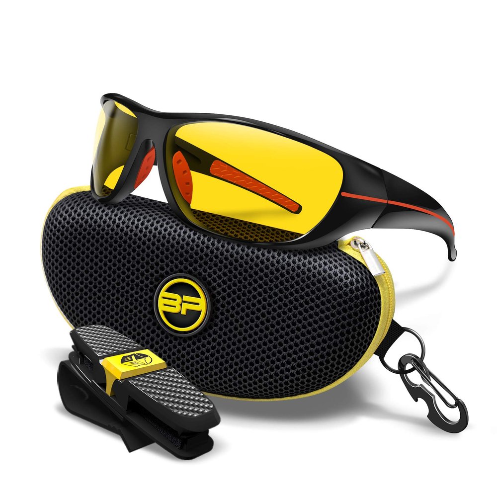 BLUPOND Night Driving Glasses - Chopper - Semi Polarized Night Driver Clear Vision Motorcycle Riding - TAC Anti Glare