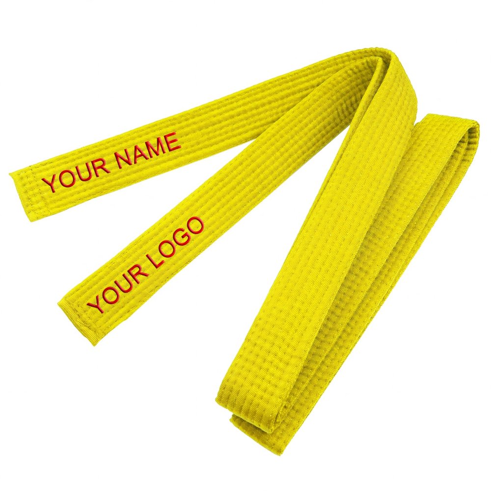 TopTie Custom Embroidered Karate Belt, Martial Arts TaeKwonDo Judo Rank Belt-Yellow-Size 3