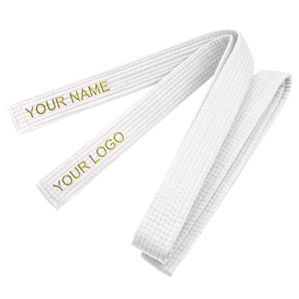 TopTie Custom Embroidered Karate Belt, Martial Arts TaeKwonDo Judo Rank Belt-White-Size 5