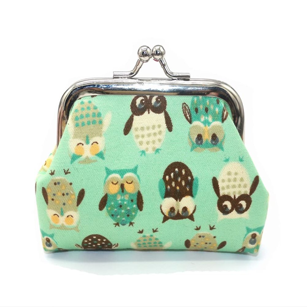 Adam Victor Lovely Owls Pattern Coin Purse- Mini Owl Design Clasp Pouch Wallet Key Bags Money Bag, Perfect Present for Girls Purses Women Wallets Buckle Party Favors