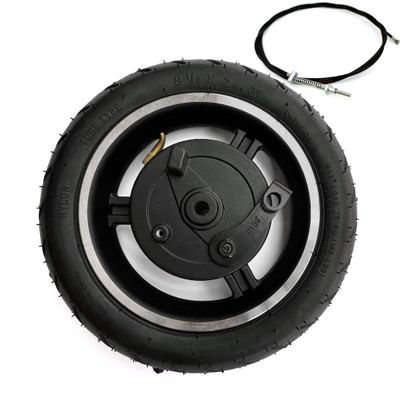 8.5 Inch Drum Brake Wheel for Electric Scooter 8 1/2 x 2 Inflated Wheel with Drum Brake and Axle Brake Cable (Wheel with cable180)