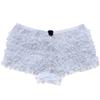 Hularka Woman's Sexy Ruffled Panties Underwear Booty Shorts Sissy Frilly Bloomers Knicker Pettipants White Medium view 4