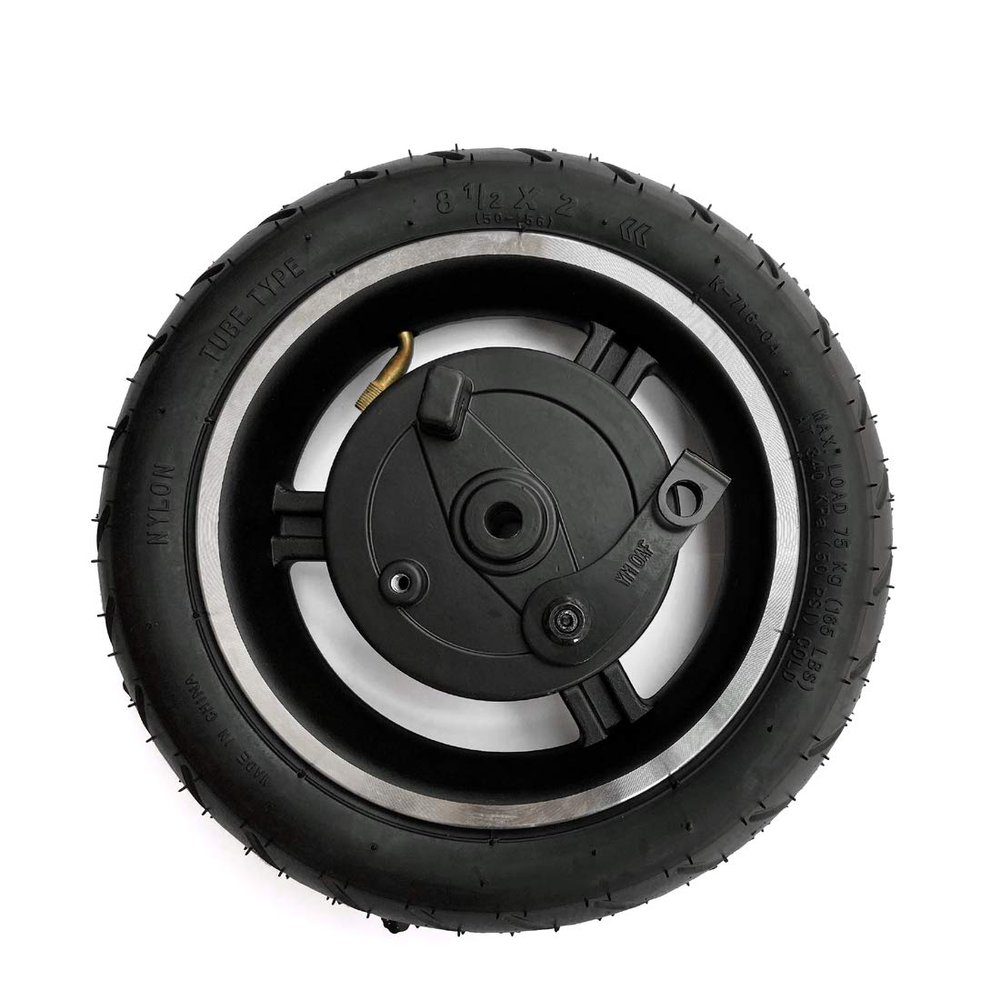 8.5 Inch Drum Brake Wheel for Electric Scooter 8 1/2 x 2 Inflated Wheel with Drum Brake and Axle Brake Cable (Wheel only)