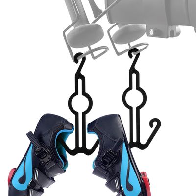 Impresa Cycling Shoe Hanger & Shoe Hook for Exercise Bike - Compatible with Peloton Spin Bikes - Pack of 2, Black Plastic - Space-Saving Accessory & Cycling Hooks