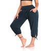 DIBAOLONG Womens Yoga Capri Pants Loose Yoga Pants Comfy Lounge Joggers Pajama Sweatpants with Pockets Navy L view 1