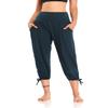 DIBAOLONG Womens Yoga Capri Pants Loose Yoga Pants Comfy Lounge Joggers Pajama Sweatpants with Pockets Navy L view 2