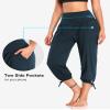 DIBAOLONG Womens Yoga Capri Pants Loose Yoga Pants Comfy Lounge Joggers Pajama Sweatpants with Pockets Navy L view 4