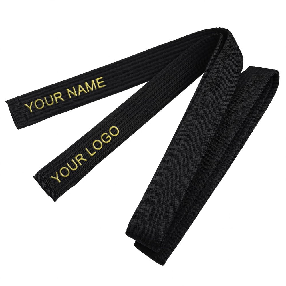 TopTie Custom Embroidered Karate Belt, Martial Arts TaeKwonDo Judo Rank Belt-Black-Size 2