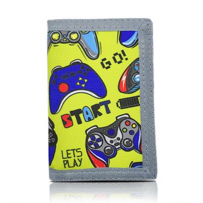 AI-DEE RFID Trifold Canvas Outdoor Sports Wallet for Kids - Front Pocket Wallet with Magic Sticker (Triangle O)