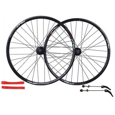 Bikes Bicycle Wheel Set 26 Inch Double Wall Alloy Rim 32 Hole QR Disc Brake Wheel 7 8 9 10 Speed Cassette Hubs (Size : Black)