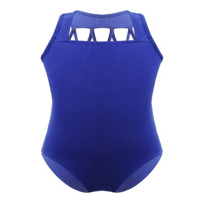 JEATHA Kids Girls One Piece Sleeveless M-Straps Back Ballet Gymnastic Leotard Unitard Jumpsuit Activewear Blue 8