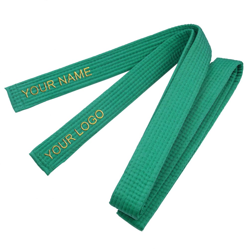 TopTie Custom Embroidered Karate Belt, Martial Arts TaeKwonDo Judo Rank Belt-Green-Size 4