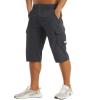 Hiking Shorts Men Summer Shorts Cargo Shorts for Men Below Knee Tactical Fishing Shorts Athletic Fit Casual Long Shorts Dark Grey view 1