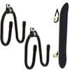 Kesywale 2 Pack Skateboard Wall Mount Adjustable Hanger Holder Hook Rack Display for Guitar, Skateboards, Longboards, Skis, Snowboards, Water Skis and More (2) view 1