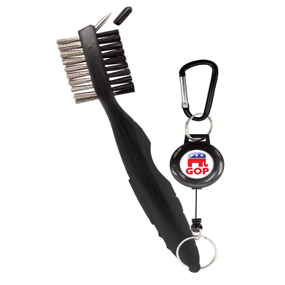 Clip Wipes Republican Golf Club Brush | Republican Party Logo (Black-GOP)