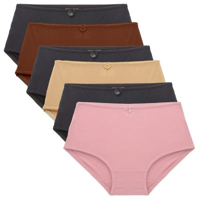 Barbra Lingerie Women's Multi Pack High Waist Cool Feel Brief Underwear Panties Small to 5XL (Large)