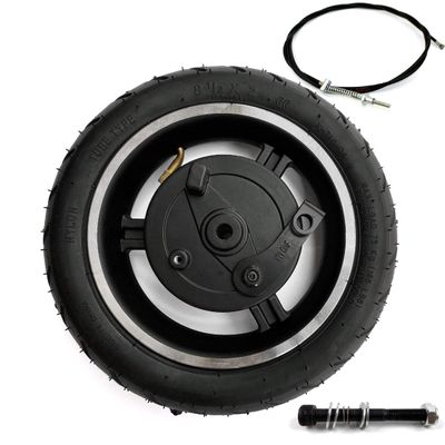 8.5 Inch Drum Brake Wheel for Electric Scooter 8 1/2 x 2 Inflated Wheel with Drum Brake and Axle Brake Cable (Wheel axle cable180)