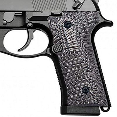 Guuun G10 Grips for Beretta M9A3 & Beretta 92 Vertec, OPS Eagle Wings Texture - Grey/Black