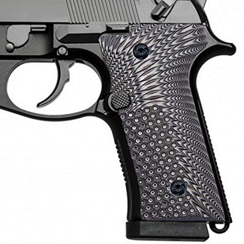 Guuun G10 Grips for Beretta M9A3 & Beretta 92 Vertec, OPS Eagle Wings Texture - Grey/Black