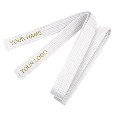 TopTie Custom Embroidered Karate Belt, Martial Arts TaeKwonDo Judo Rank Belt-White-Size 0