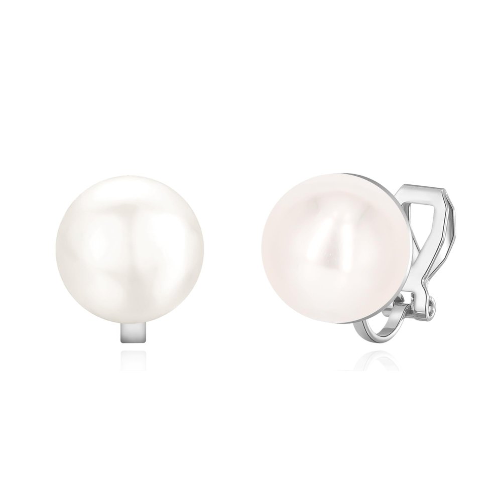 YOQUCOL 10MM Simulated Freshwater Pearl Clip On Stud Earrings Not Pierced Elegant Stud Jewelry For Women