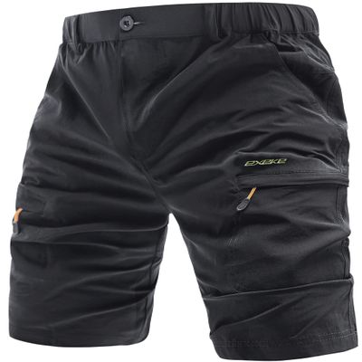 EXEKE Men's Lightweight Hiking Shorts Stretch Quick Dry Cargo Shorts with Multi Pocket 267-5XL/Black 40-41
