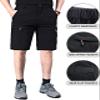 EXEKE Men's Lightweight Hiking Shorts Stretch Quick Dry Cargo Shorts with Multi Pocket 267-5XL/Black 40-41 view 4