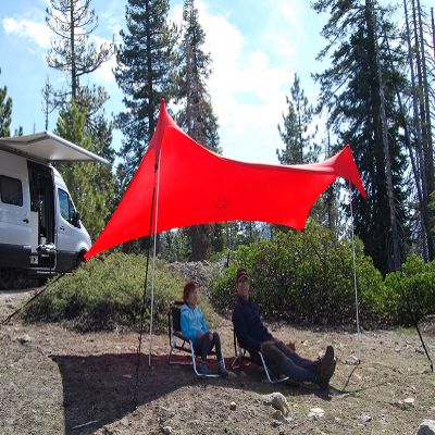 Neso Sidelines 1 Sports Tent - Lightweight and Portable Sun Shelter and Shade Tent for Outdoor Activities - Patented Reinforced Corners - UPF 50+ Sun Protection - 5.5 ft Tall, 7 x 4.5 ft - Lehua Red
